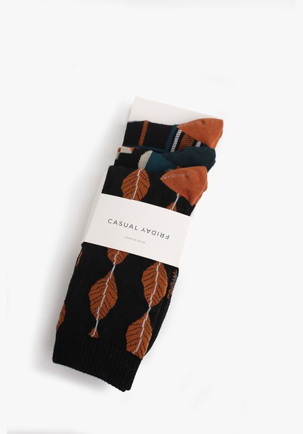 Zwarte sokken met kleurrijke print - 3 paar