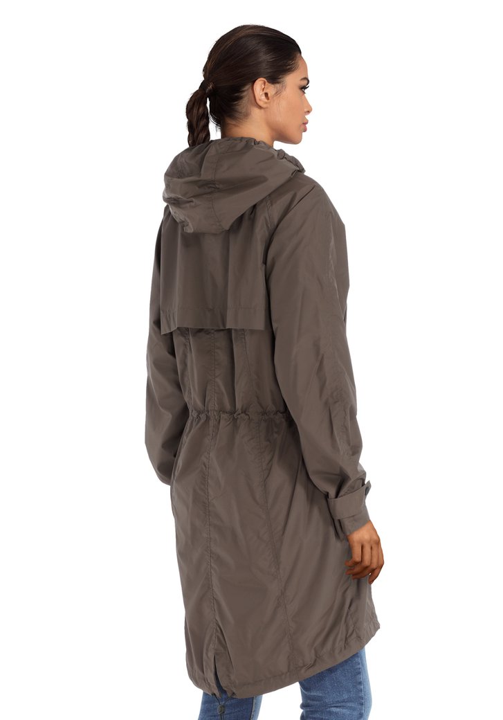 bruine lange regenjas van sarandi | 5161814 | e5 mode