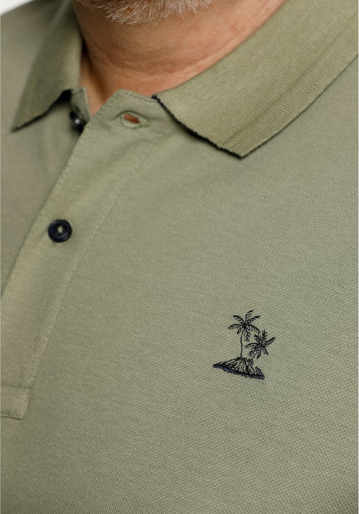 Polo kaki avec un palmier (9410111) | e5 mode
