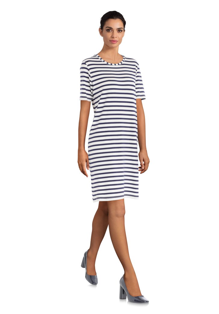 Blanche Foncé4935680E5 Rayures À Bleu Mode Robe IE2HD9