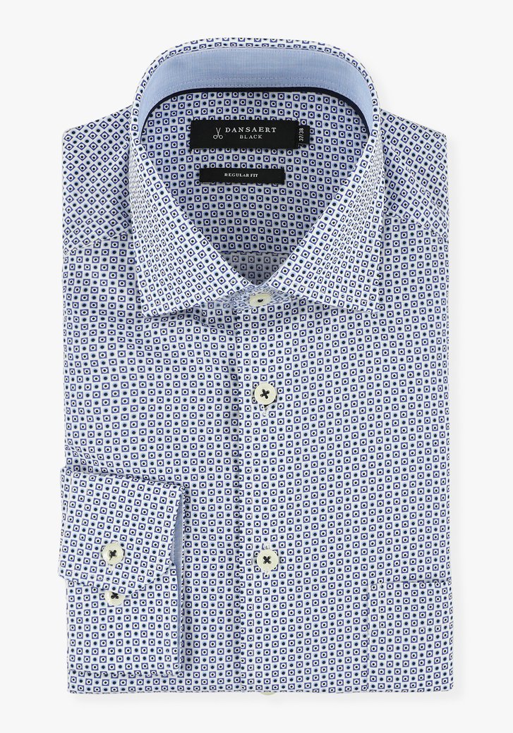 Chemise blanche à imprimé bleu - regular fit