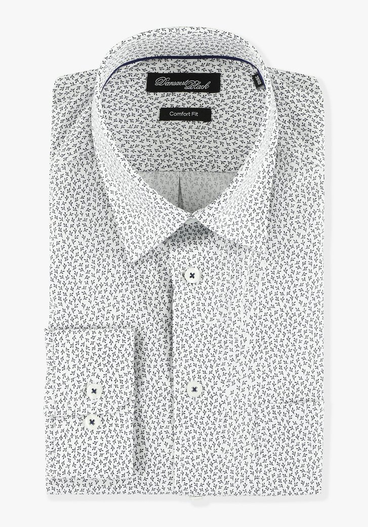 Chemise blanche à imprimé feuilles - comfort fit