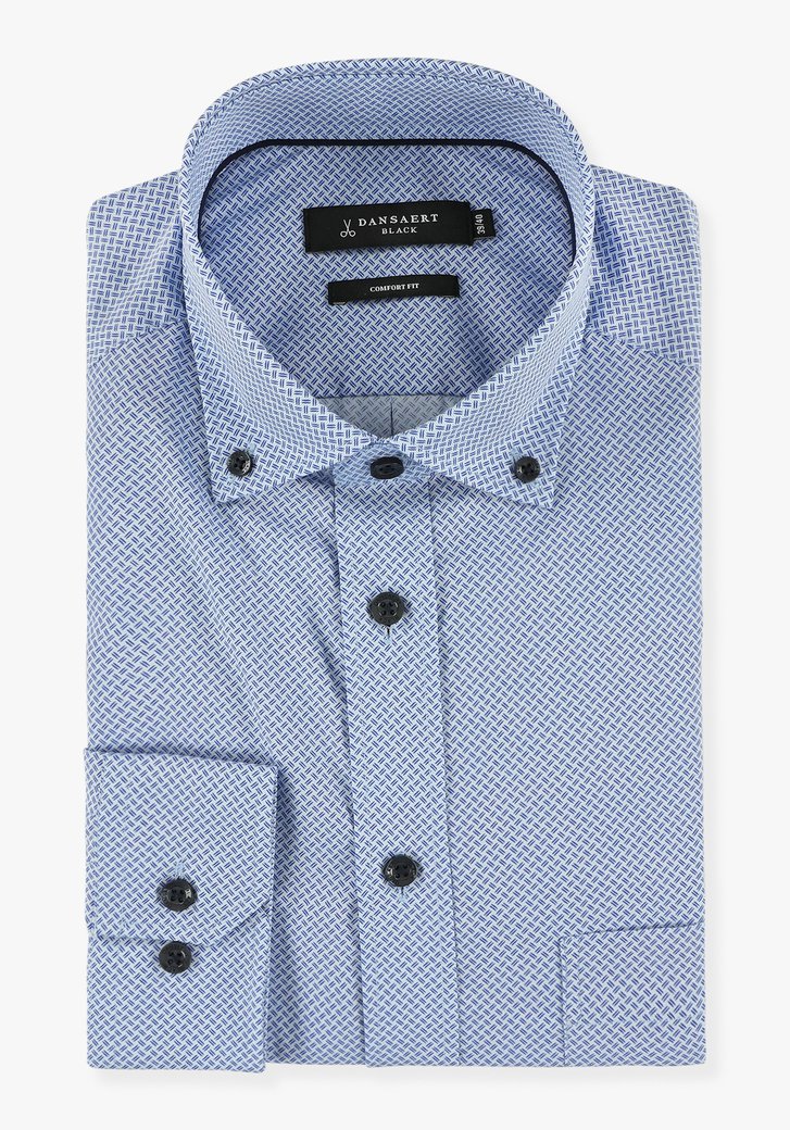 Chemise bleue à imprimé fin - comfort fit