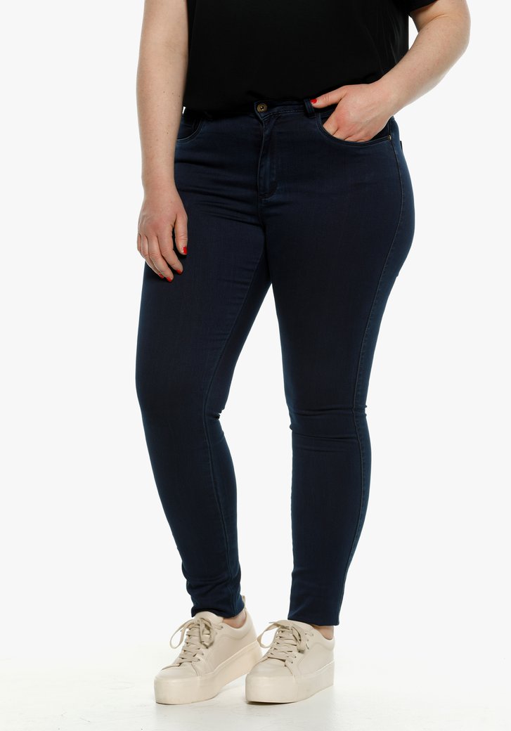 Donkerblauwe high waist jeans - skinny fit
