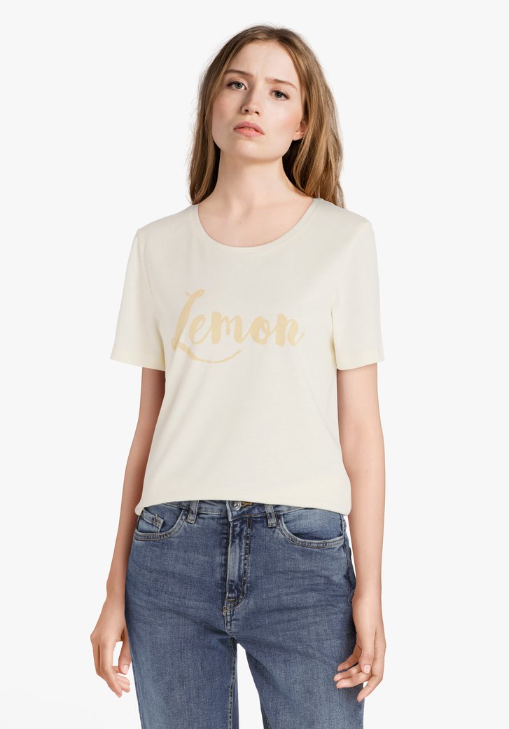 Lichtgeel t-shirt Hugo Boss Tales kopen? Bestel hier online!