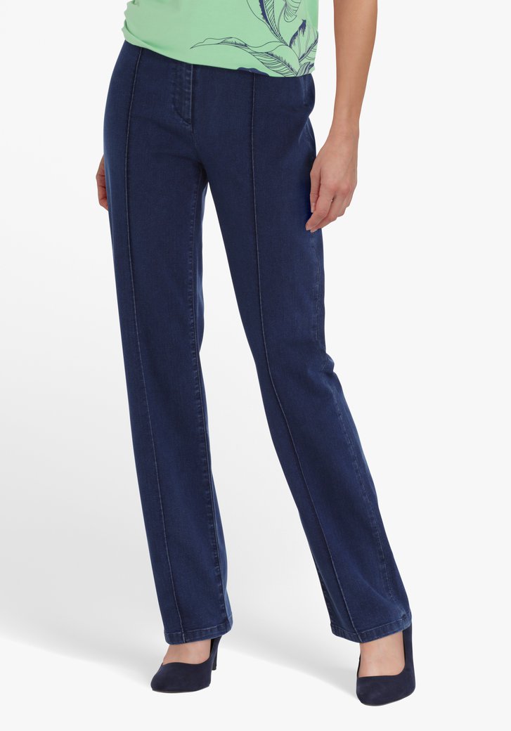 Pantalon bleu avec look jean - straight fit