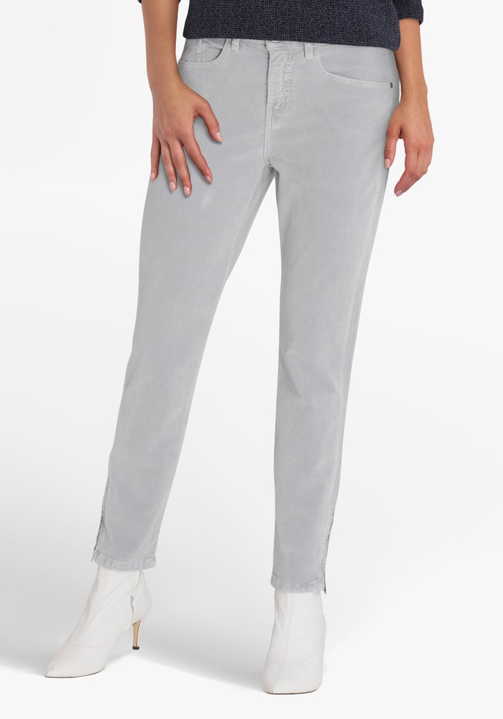 Pantalon en velours gris - slim fit