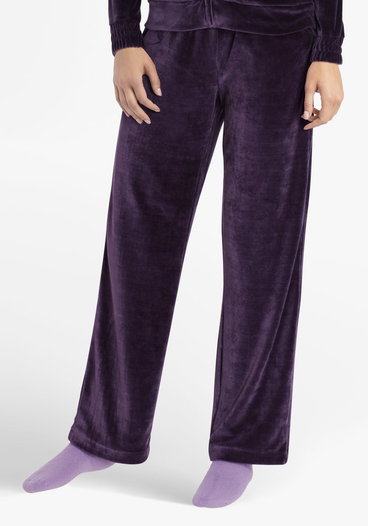 Pantalon en velours violet foncé - straight fit