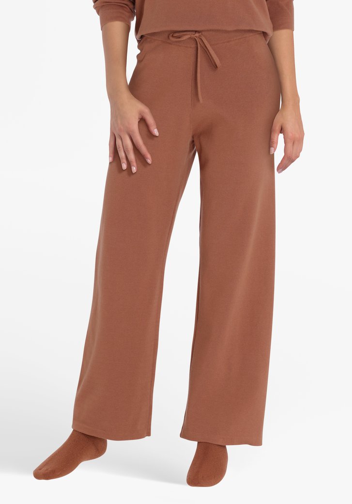 Pantalon large marron - straight fit