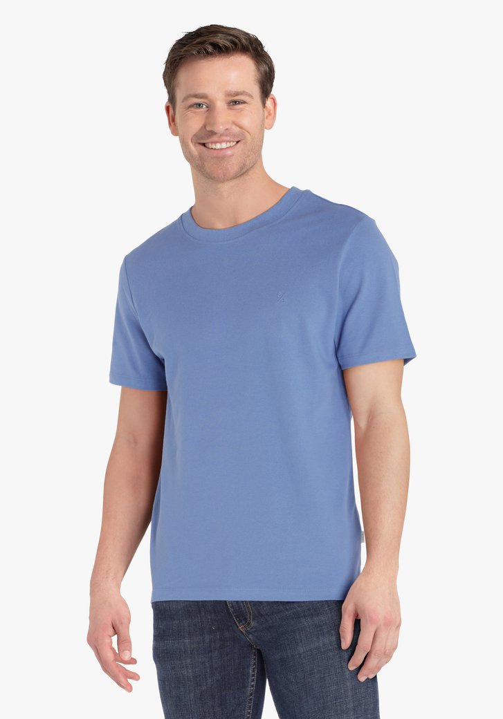 T-shirt bleu clair à col rond