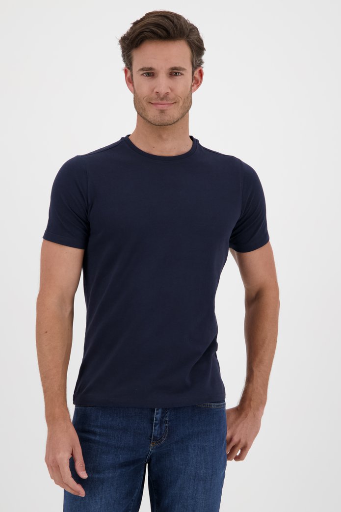 T-shirt bleu foncé à col rond